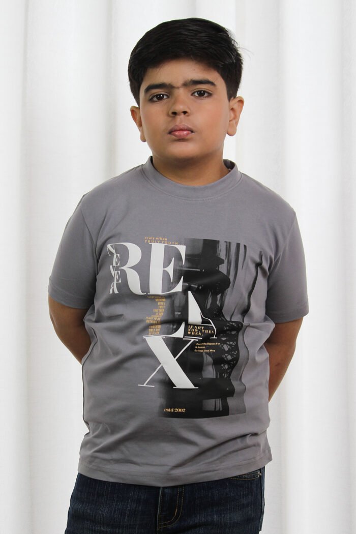 Boys’ Premium Graphic T-Shirt GREY BTSE-3848 GREY