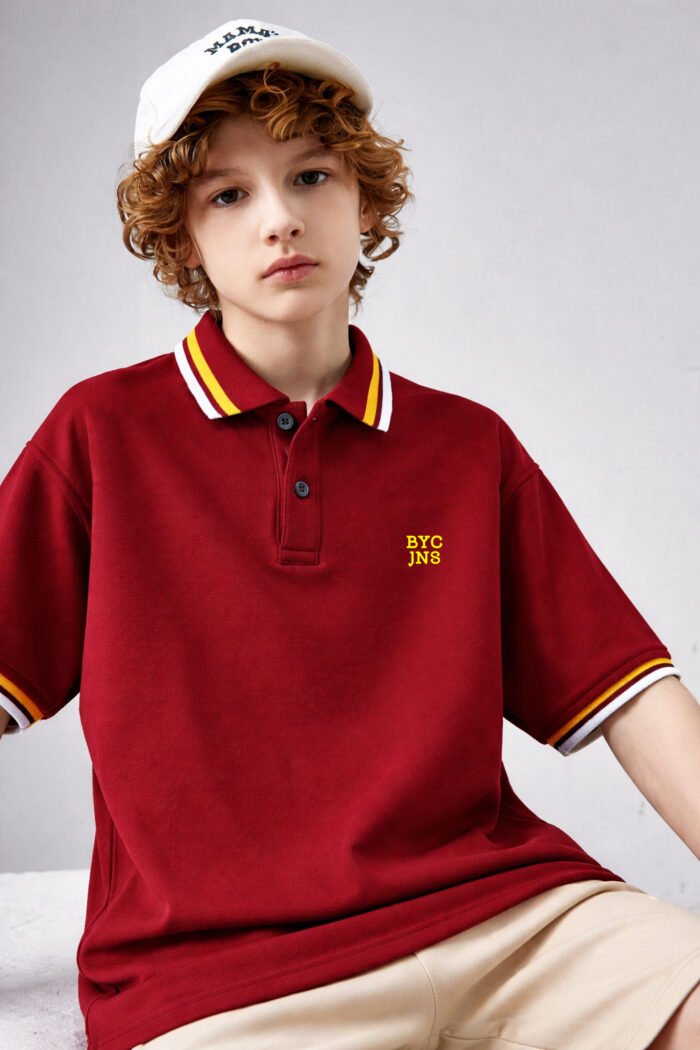 Kids Comfy Collar T-Shirt RED BTSS-1808