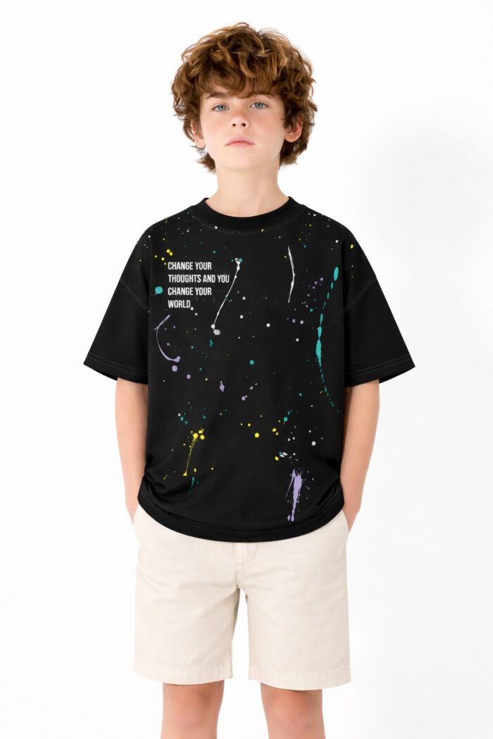 kids comfy t-shirt BLACK BTSS-1824